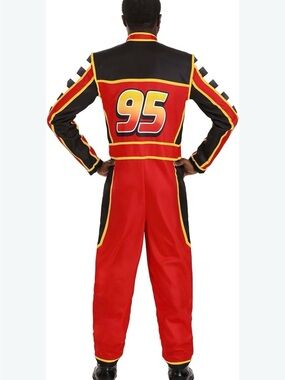 Disney & Pixar Cars Lightning McQueen Racecar Pit Crew Uniform Costume Sz XL